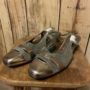 Ros Hommerson Silver Slingback Flats